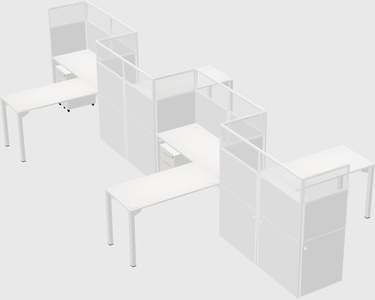L-shape cubicles