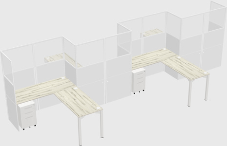 L-shape cubicles