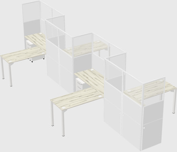 L-shape cubicles