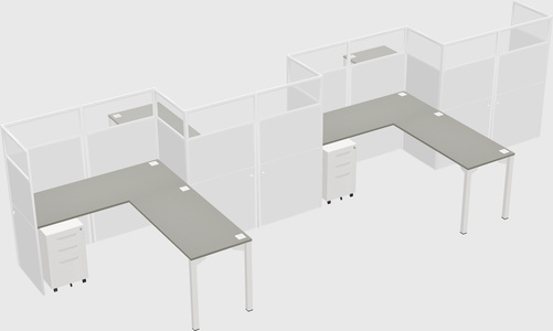 L-shape cubicles