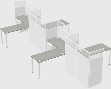 L-shape cubicles