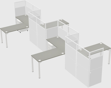 L-shape cubicles