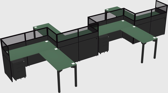L-shape cubicles