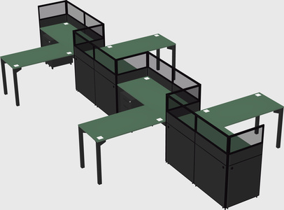 L-shape cubicles