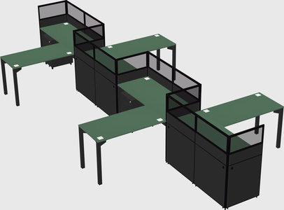 L-shape cubicles