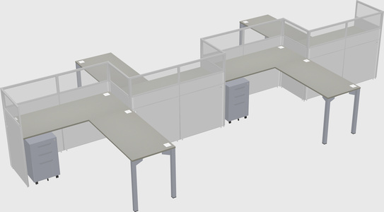 L-shape cubicles