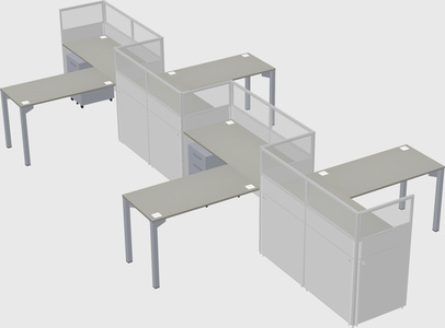 L-shape cubicles