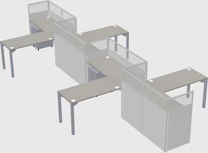 L-shape cubicles