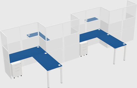 L-shape cubicles