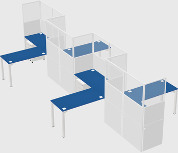 L-shape cubicles