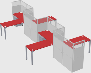 L-shape cubicles