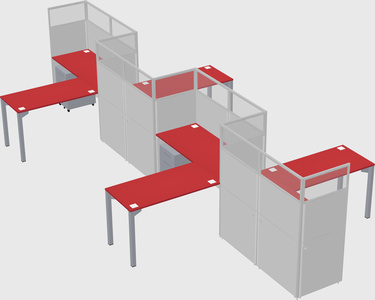L-shape cubicles