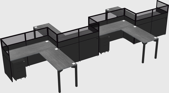 L-shape cubicles
