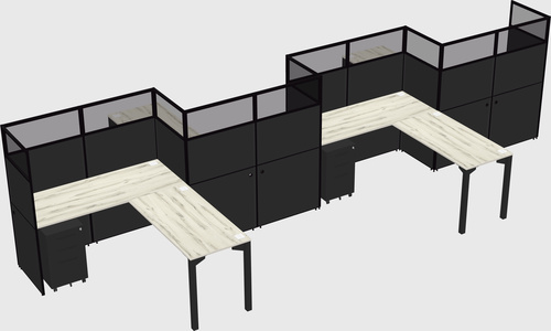 L-shape cubicles