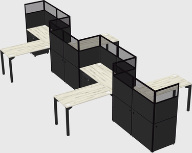 L-shape cubicles