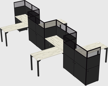 L-shape cubicles