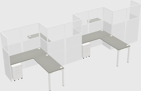 L-shape cubicles