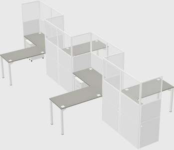 L-shape cubicles