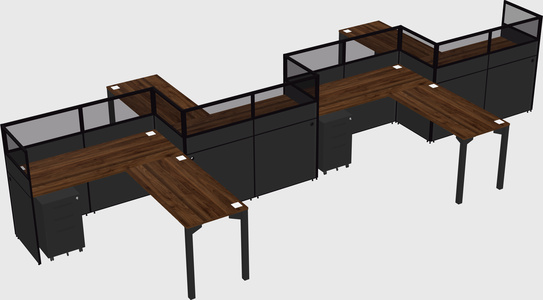 L-shape cubicles