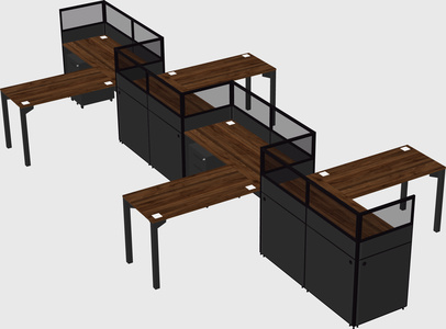 L-shape cubicles