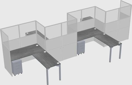 L-shape cubicles