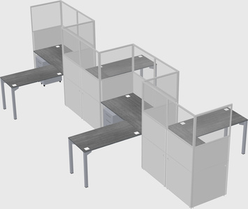 L-shape cubicles