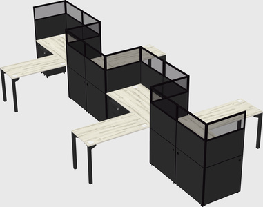 L-shape cubicles