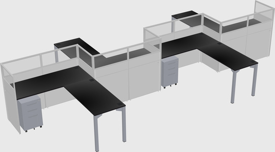 L-shape cubicles