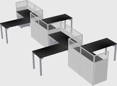 L-shape cubicles