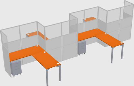 L-shape cubicles