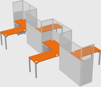 L-shape cubicles