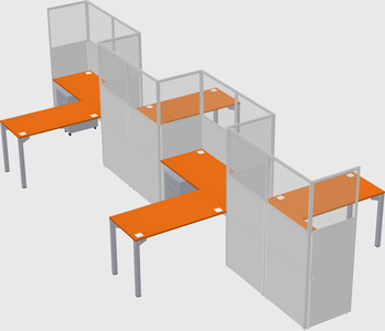 L-shape cubicles