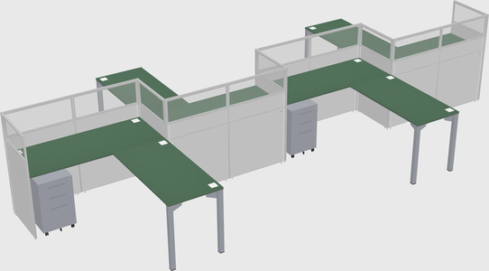 L-shape cubicles