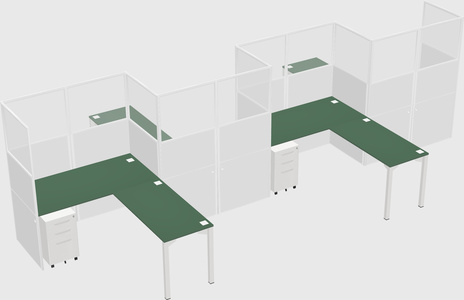 L-shape cubicles
