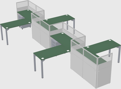 L-shape cubicles
