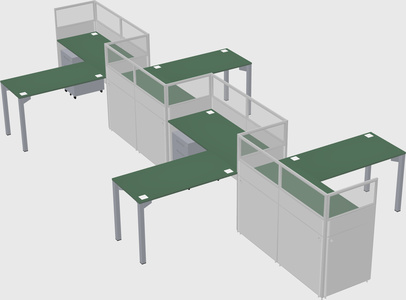 L-shape cubicles
