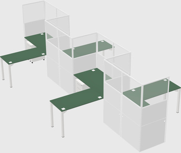 L-shape cubicles