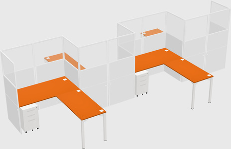 L-shape cubicles