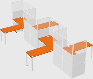 L-shape cubicles