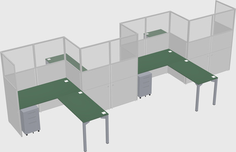 L-shape cubicles