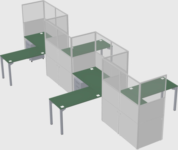 L-shape cubicles