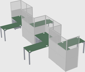 L-shape cubicles