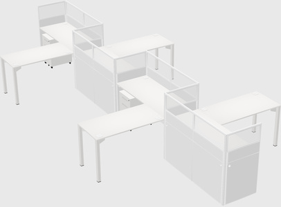 L-shape cubicles