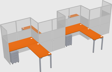 L-shape cubicles