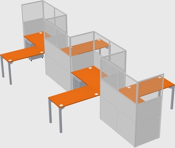 L-shape cubicles