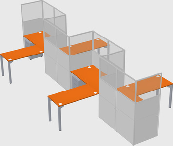 L-shape cubicles