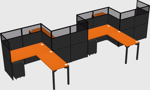 L-shape cubicles