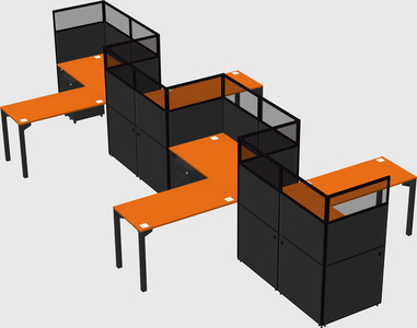L-shape cubicles