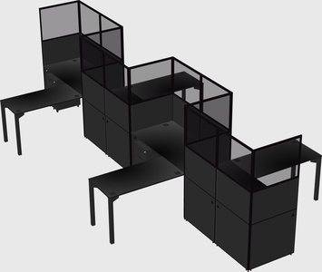 L-shape cubicles