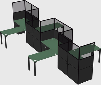 L-shape cubicles